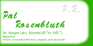 pal rosenbluth business card